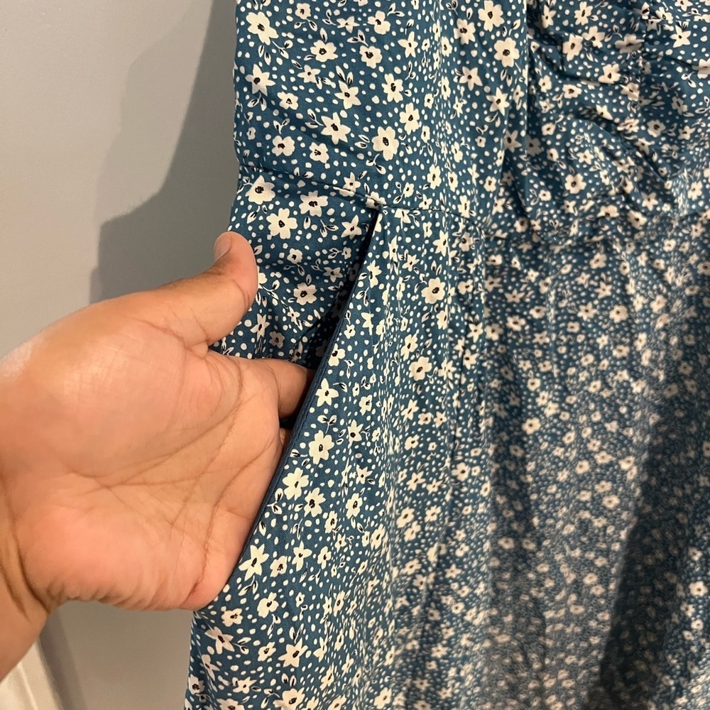 Torrid Blue and White Sleeveless Sundress - Picture 3 of 5
